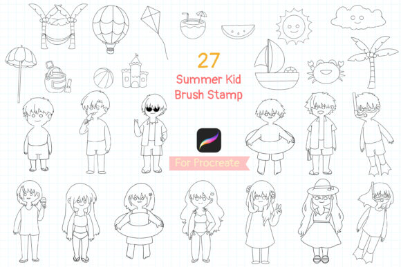 Integrating Procreate Brush Stamp Summer Kid Doodle Assets into Professional Digital Workflows