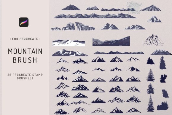 Mastering Landscape Design with the 56 Procreate Mountain Stamp Brush