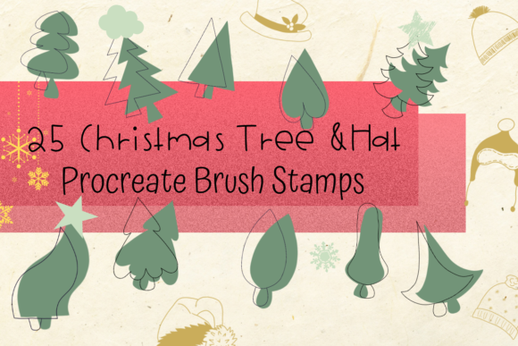 Procreate Brush Stamp Christmas Tree Hat