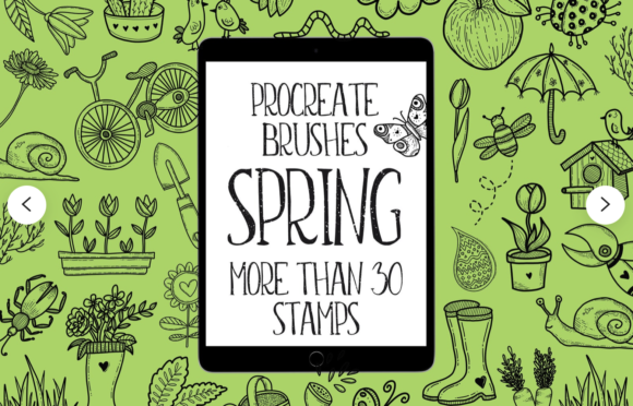 Spring Garden Brush Procreate Stamps