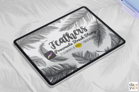 Streamlining Digital Illustration with the Procreate Brush Stamp Set Feathers DIY