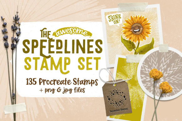 Streamlining Dynamic Art with the Speedlines Stamp Set for Procreate