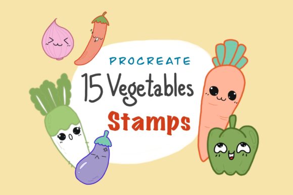 Vegetable Procreate Brush Stamps